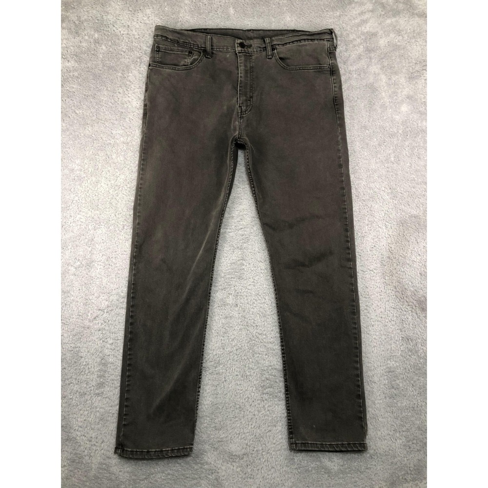 Levi's 502 Jeans Mens 39x30 (Tag 38x32) Gray Taper Fit Denim